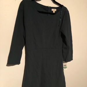 Maison Jules 3/4 Sleeve Green Skater Dress LARGE